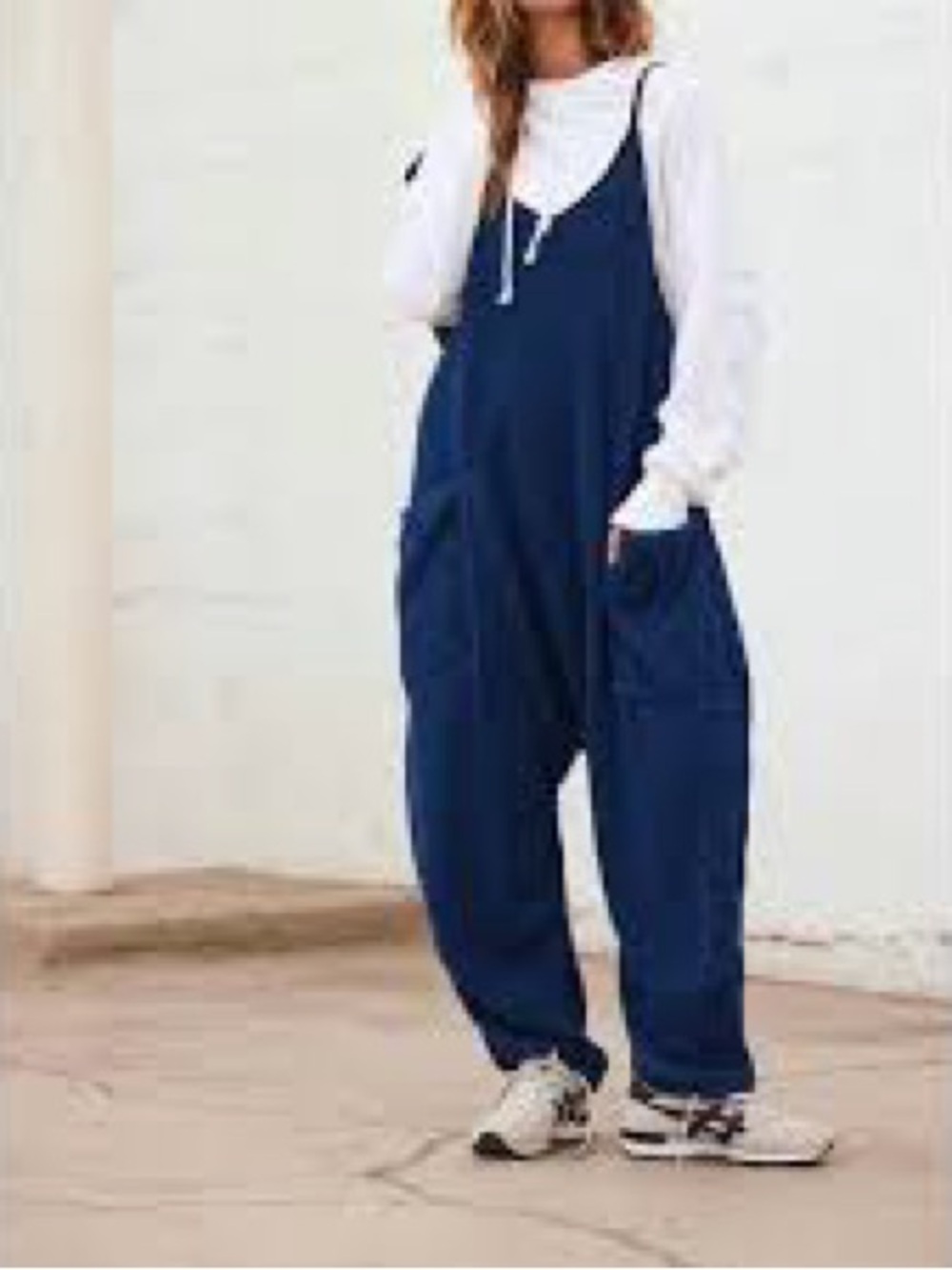 FP Movement Free People Hot Shot Cuddle Up Fleece Onesie Blue Medium EUC